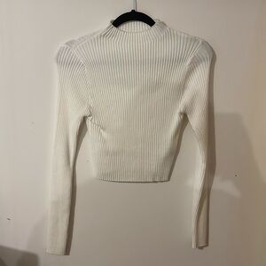 shein white mini turtleneck long sleeve